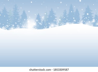 Winter and Christmas design 0f pine tree with snowfall vector illustration