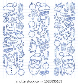 Winter christmas doodles collection. Vector.