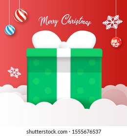 winter christmas element with red background