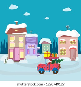 winter christmas evening