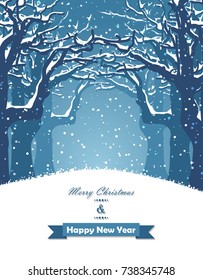 Winter christmas forest