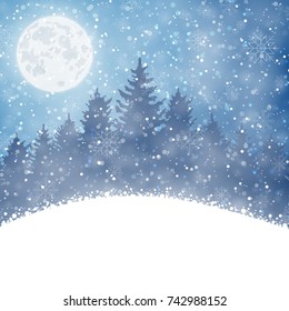 Winter christmas forest