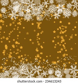 winter christmas frame with snowflakes