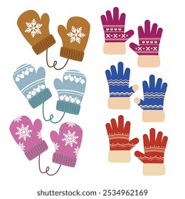 Winter Weihnachtshandschuhe Vektorgrafik