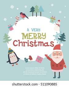 Winter Christmas greeting card. Vector illustration