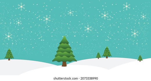 Winter and Christmas holidays landscape with snowy background vector illustration design 