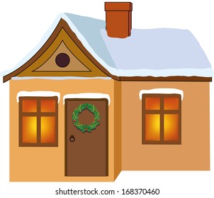 Winter christmas house