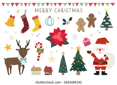 Icono de invierno de Navidad..Juego de ilustración vectorial.

