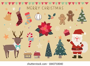 Winter Christmas icon..Vector Illustration set.