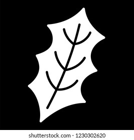Winter Christmas leave White silhouette 