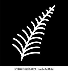 Winter Christmas leave White silhouette