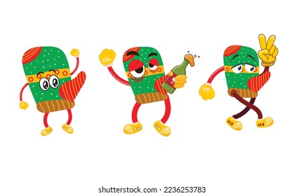 winter christmas mascot cartoon character. vector illustration