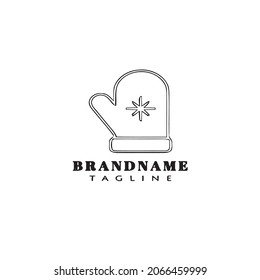 winter christmas mitten or glove logo cartoon icon design template black modern isolated vector illustration