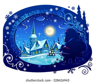 Noche navideña de invierno