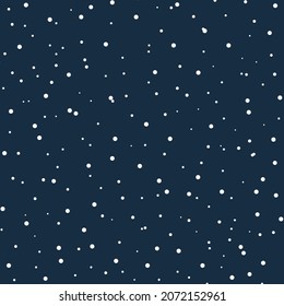 Winter Christmas pattern seamless snow, snowfall on dark background. Template for printing onto fabric, wrapping paper design. Children's background for fabric, textile, wallpaper, clothing. Vector