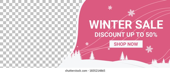 Winter and Christmas promotion sale banners. Promotional banners for selling your best products this month.