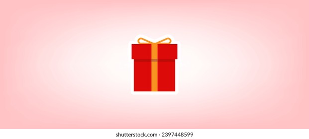Winter Christmas red background. 3D vector. Background Xmas design of realistic gifts box.	