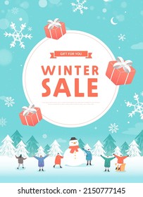 winter and christmas sale shopping, holiday sales or Black Friday