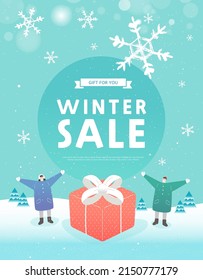 winter and christmas sale shopping, holiday sales or Black Friday