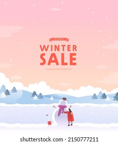 winter and christmas sale shopping, holiday sales or Black Friday