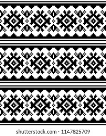 Winter or Christmas Scandinavian vector seamless pattern - Sami Lapland traditional embroidery style.
