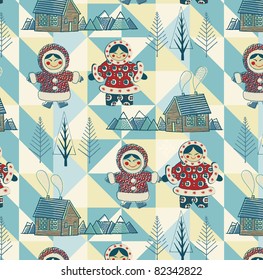Winter Christmas seamless background