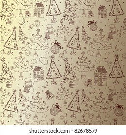 Winter Christmas seamless pattern