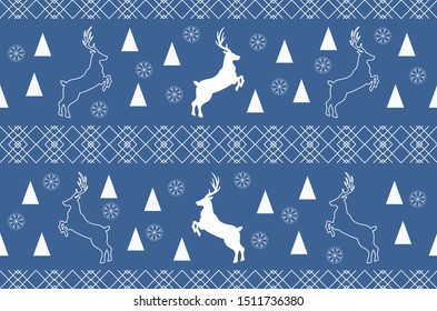 winter Christmas seamless pattern background. Vector Illustration