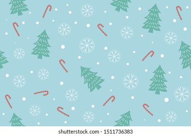 winter Christmas seamless pattern background. Vector Illustration