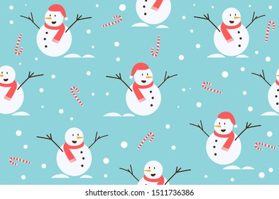 winter Christmas seamless pattern background. Vector Illustration