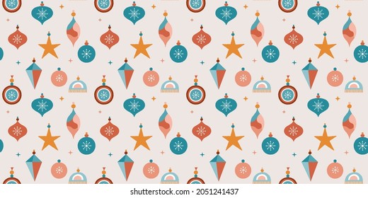 Winter, Christmas seamless pattern design, Boho, Bohemian modern style 