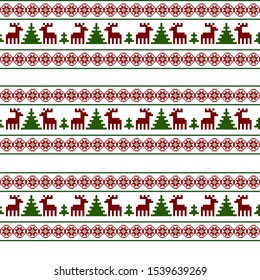 Winter and Christmas  seamless pattern, Knitted ornament