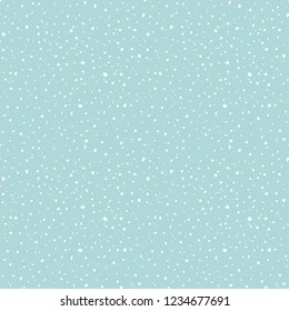 Winter christmas seamless pattern with snow on blue background