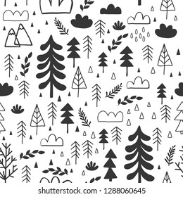 Winter Christmas Seamless  Pattern, Vector Children Background, kids wallpaper for fabric, textile, clothes, paper, scrapbooking, planner, sticker