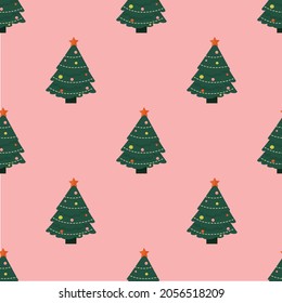 Winter Christmas Seamless Pattern, Vector Children Background, kids wallpaper for fabric, textile, clothes, paper, scrapbooking, planner, sticker