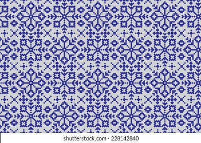 Winter, Christmas seamless pixelated pattern