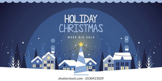 Winter Christmas shopping horizontal banner