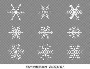 Winter christmas snow flake ice crystal element for design. Christmas snowflake seamless pattern. Christmas logo icon. Xmas frost flat silhouette symbol isolated on background. Vector illustration.
