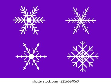 Winter christmas snow flake ice crystal element for design. Christmas snowflake seamless pattern. Christmas logo icon. Xmas frost flat silhouette symbol isolated on background. Vector illustration.