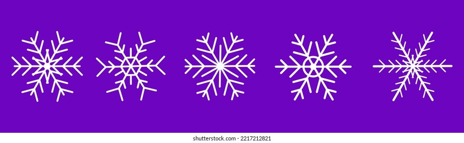 Winter christmas snow flake ice crystal element for design. Christmas snowflake seamless pattern. Christmas logo icon. Xmas frost flat silhouette symbol isolated on background. Vector illustration.