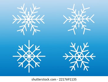 Winter christmas snow flake ice crystal element for design. Christmas snowflake seamless pattern. Christmas logo icon. Xmas frost flat silhouette symbol isolated on background. Vector illustration.