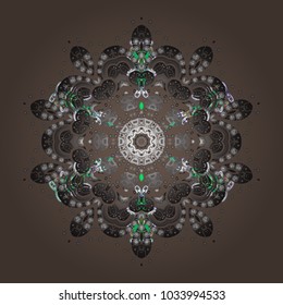Winter christmas snow flat crystal element. Xmas frost snow flake isolated silhouette symbol. Vector. Weather illustration ice collection. Snowflake vector icon background brown, gray, neutral color.