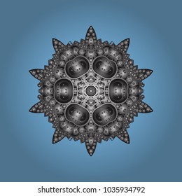Winter christmas snow flat crystal element. Vector. Snowflake vector icon background blue, gray and brown color. Weather illustration ice collection. Xmas frost snow flake isolated silhouette symbol.