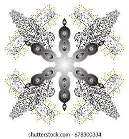 Winter christmas snow flat crystal element. Snowflake vector icon colorful background color. Xmas frost snow flake isolated silhouette symbol. Weather illustration ice collection. Vector illustration.