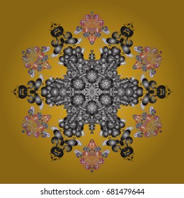 Winter christmas snow flat crystal element. Weather illustration ice collection. Xmas frost snow flake isolated silhouette symbol. Vector illustration. Snowflake vector icon colorful background color.