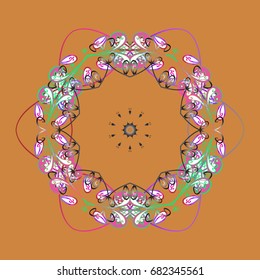 Winter christmas snow flat crystal element. Snowflake vector icon colorful background color. Vector illustration. Xmas frost snow flake isolated silhouette symbol. Weather illustration ice collection.