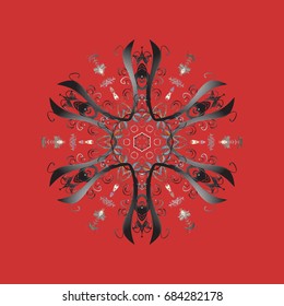 Winter christmas snow flat crystal element. Xmas frost snow flake isolated silhouette symbol. Snowflake vector icon colorful background color. Vector illustration. Weather illustration ice collection.