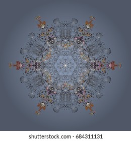 Winter christmas snow flat crystal element. Snowflake vector background color. Vector illustration. Xmas frost snow flake isolated silhouette symbol. Weather illustration ice collection.