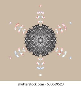 Winter christmas snow flat crystal element. Vector illustration. Xmas frost snow flake isolated silhouette symbol. Snowflake vector background color. Weather illustration ice collection.