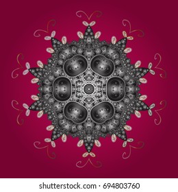 Winter christmas snow flat crystal element. Xmas frost snow flake isolated silhouette symbol. Snowflake vector icon colored background color. Vector illustration. Weather illustration ice collection.